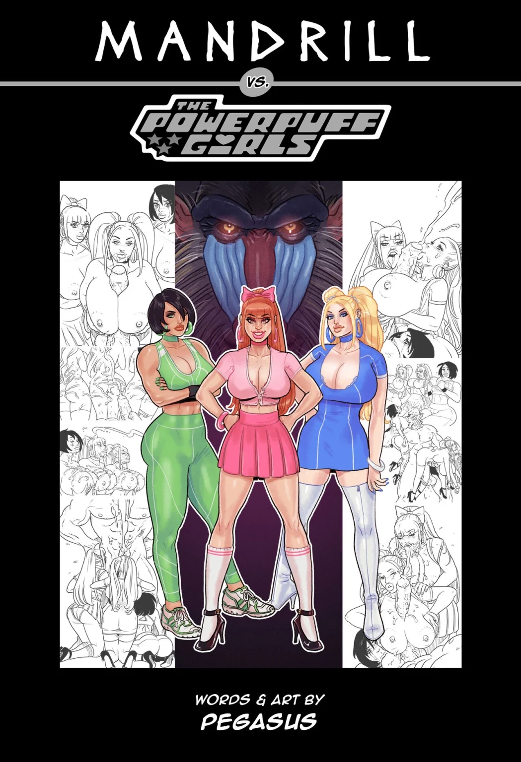 Mandrill vs the Powerpuff Girls porn comic picture 1