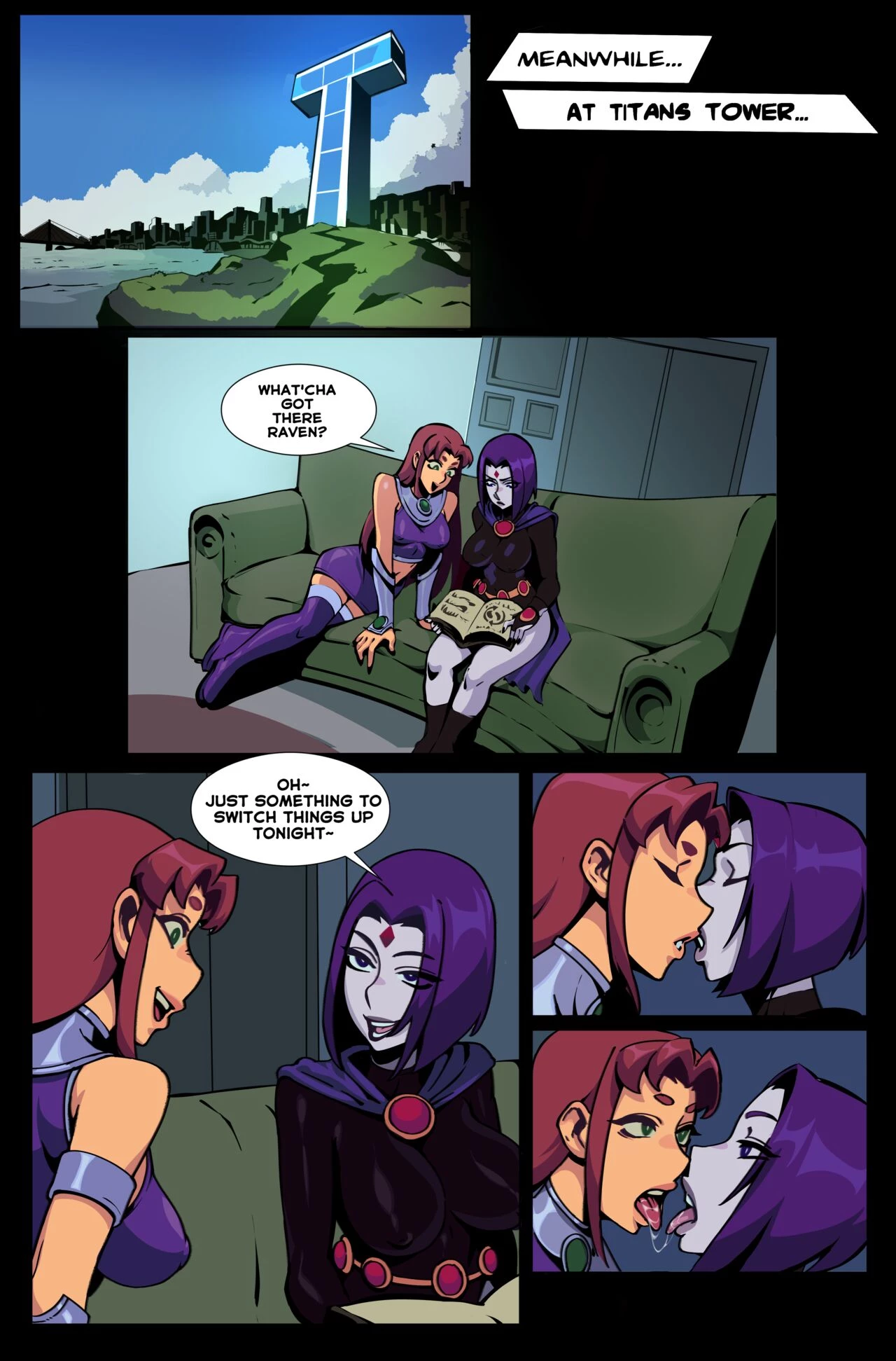 Michief at Titans Tower porn comic picture 2