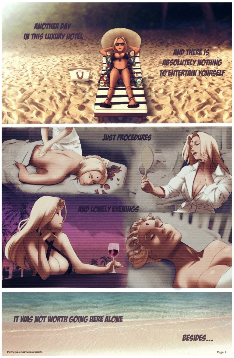 Milf on the beach porn comic picture 2