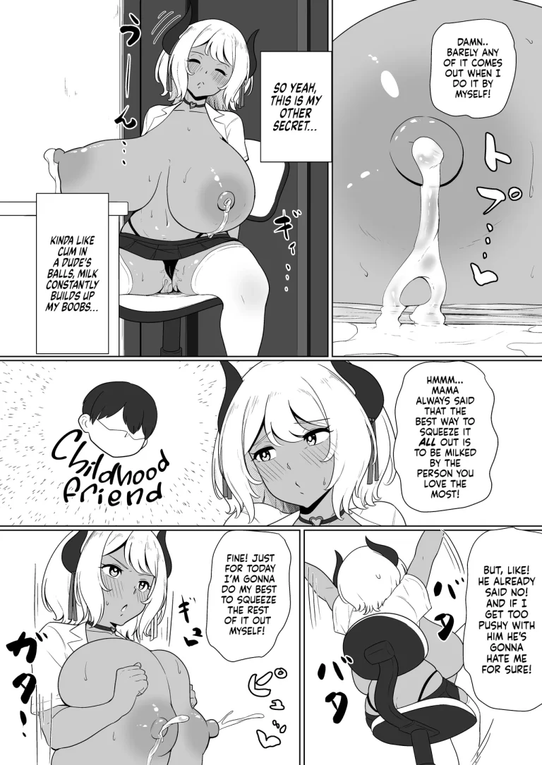 Milking My Succubus Childhood Friend?! - Begging To Be Wrung Out After School! | inma na Osananajimi no Sakunyuu Jijou "Houkago Onedari Chichishibori Hen" porn comic picture 9