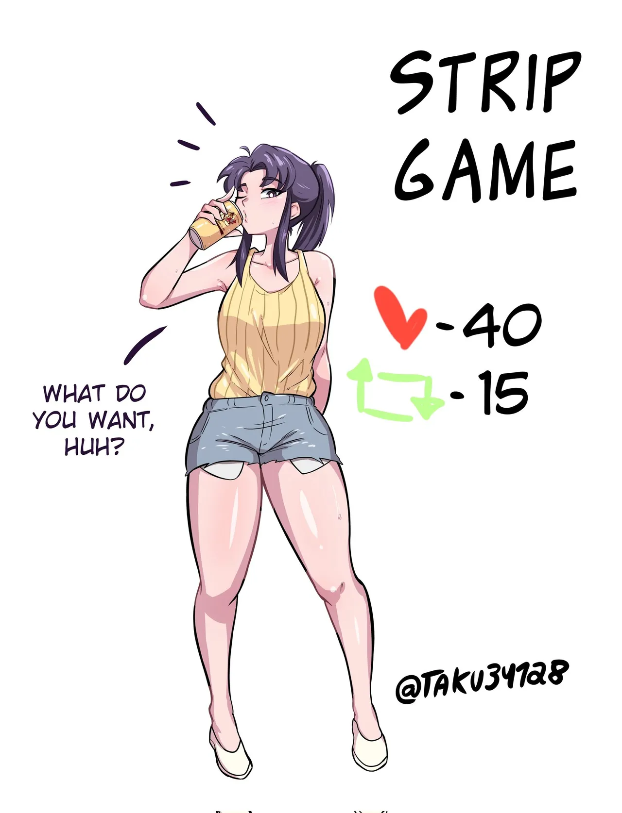 Misato Katsuragi Strip Game porn comic picture 1