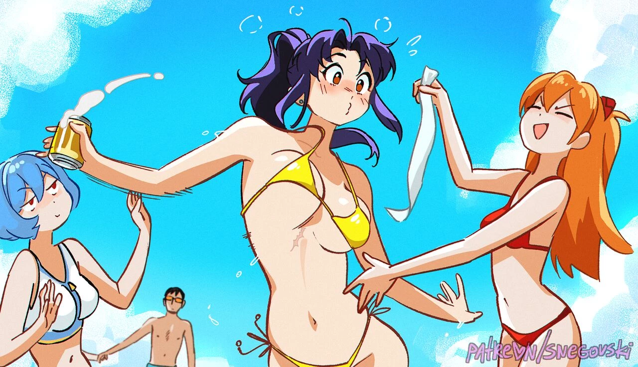Misato's summer time porn comic picture 1