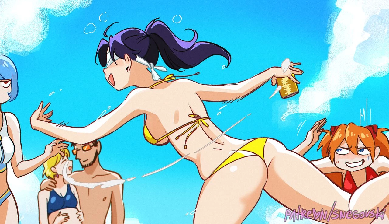 Misato's summer time porn comic picture 2
