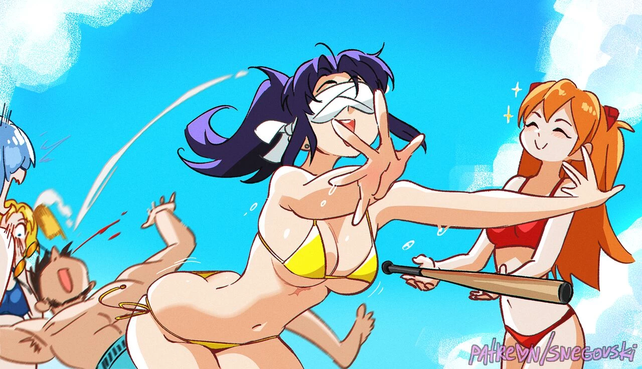 Misato's summer time porn comic picture 3