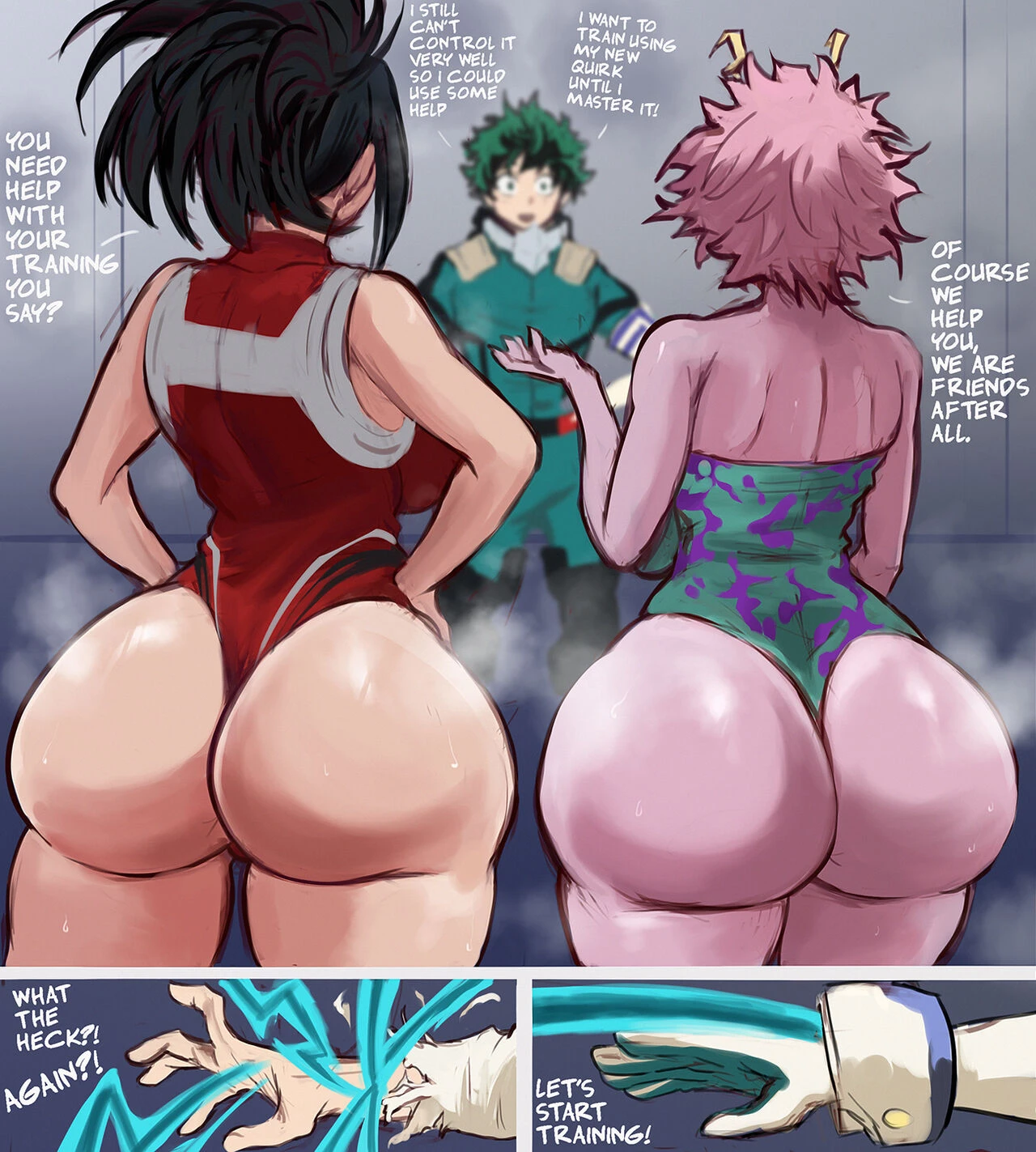 Momo Yaoyorozo x Mina Ashido porn comic picture 1
