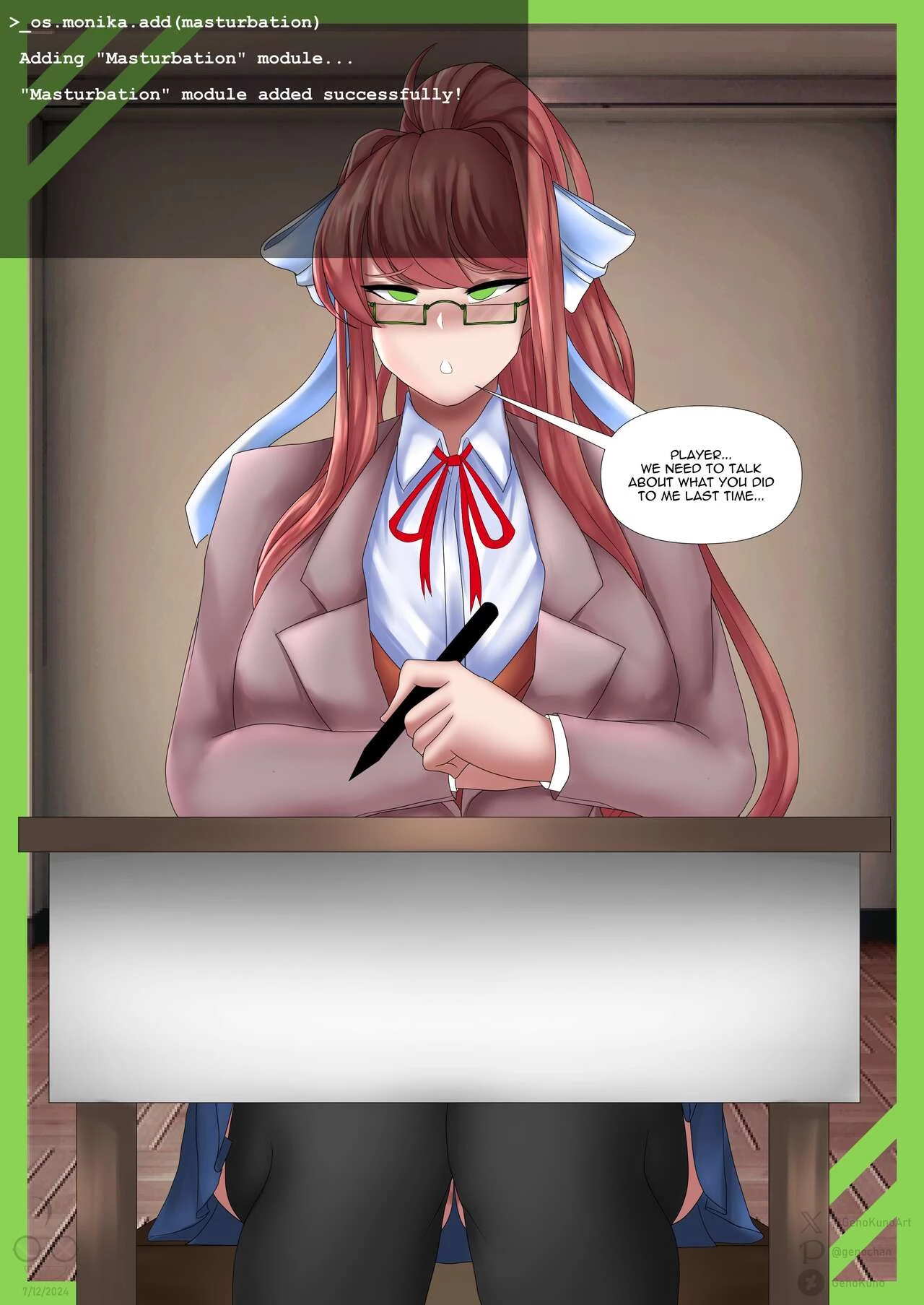 Monika Masturbating Set porn comic picture 1