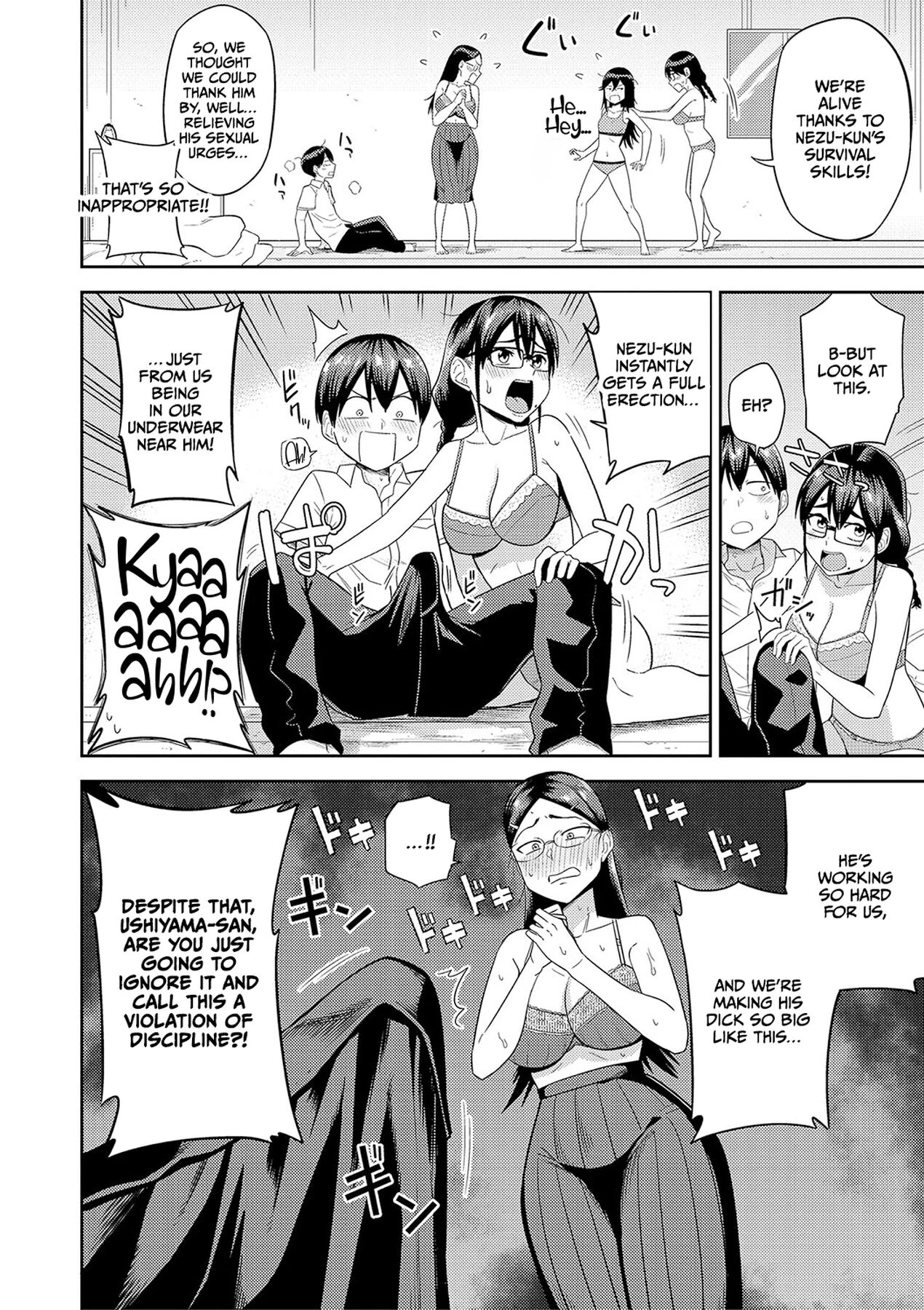 Mujintou de, SEX ni Kyoumi Shinshin na Dosukebe Inkya Joshi-tachi to Harem Life porn comic picture 44