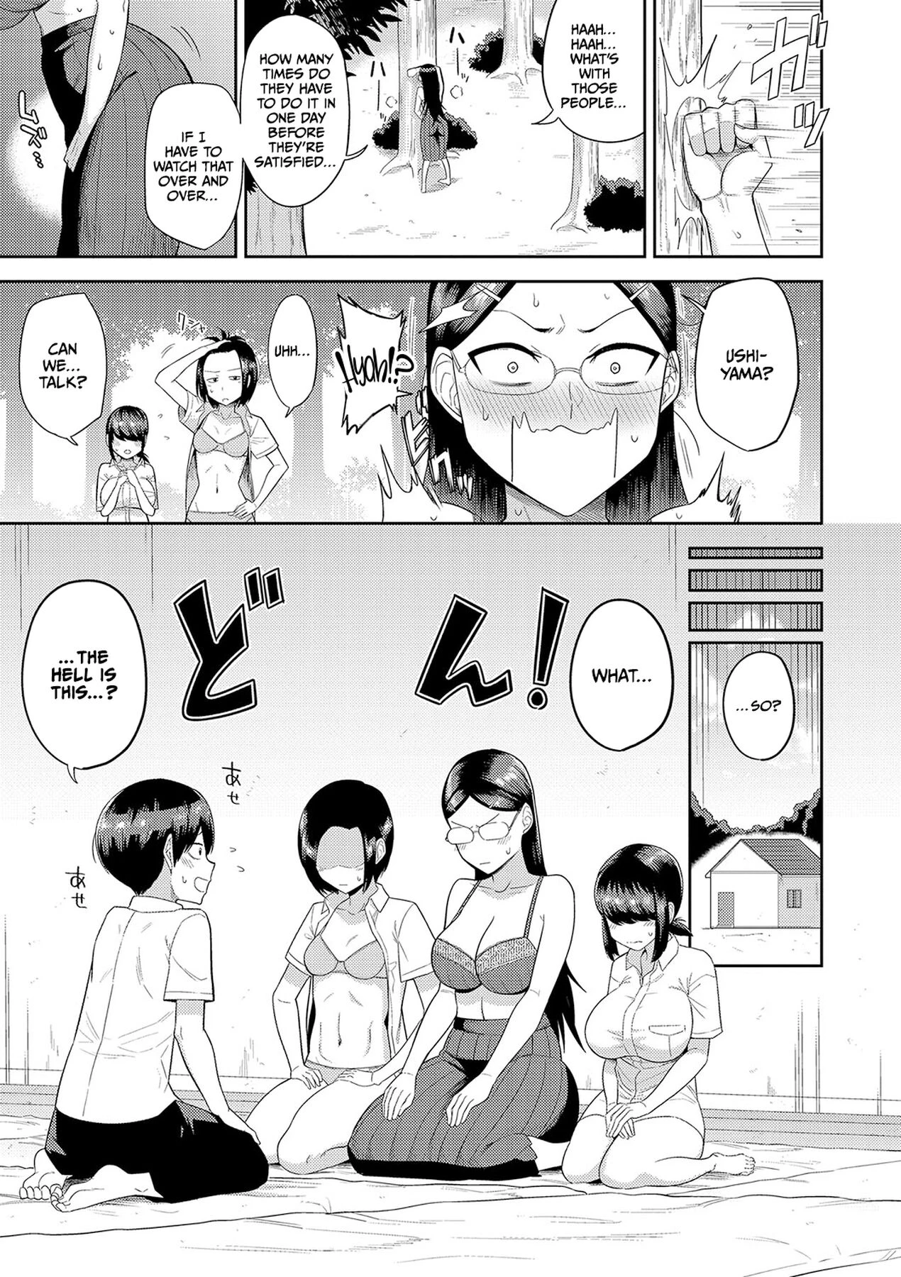 Mujintou de, SEX ni Kyoumi Shinshin na Dosukebe Inkya Joshi-tachi to Harem Life porn comic picture 53