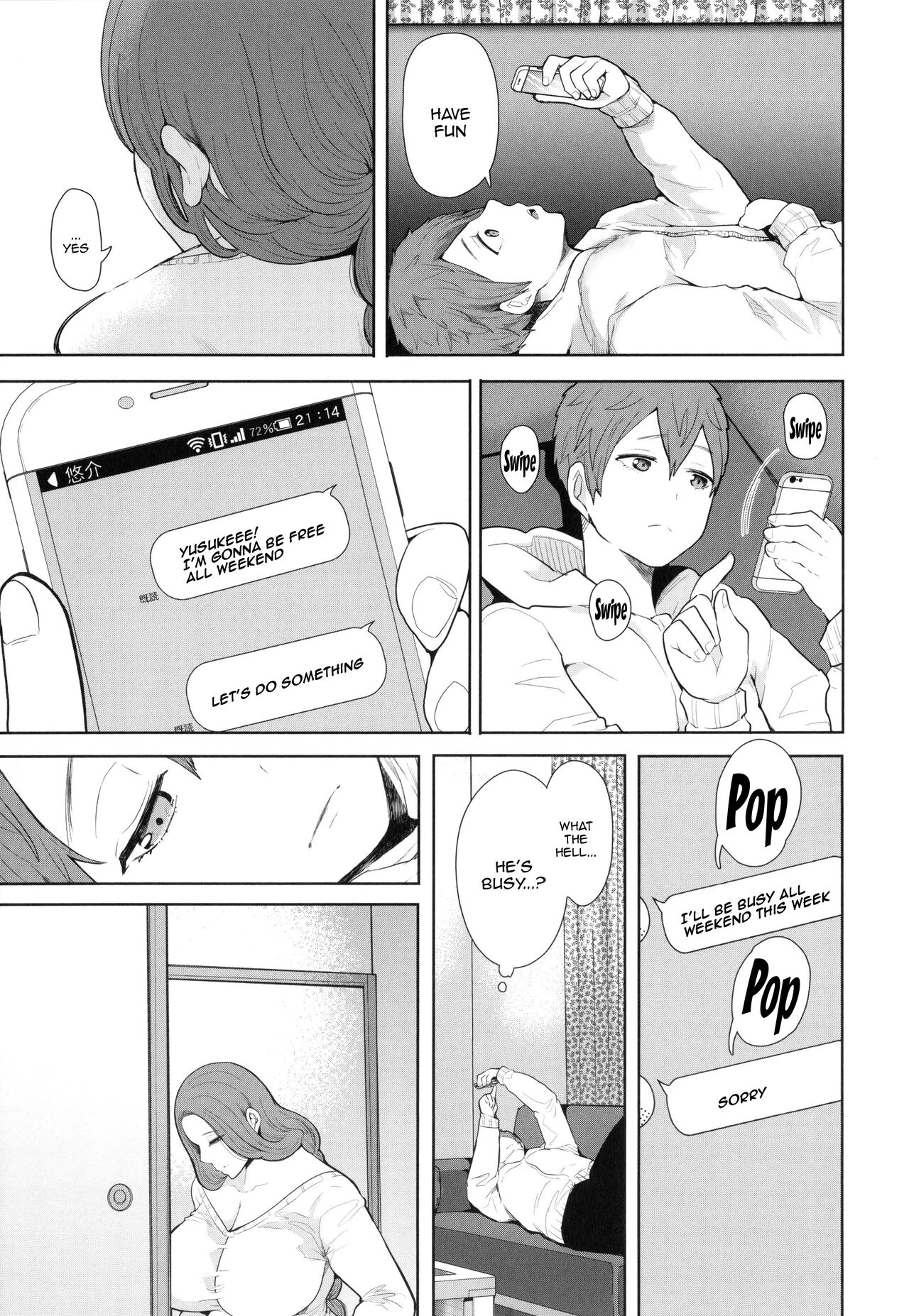 Mukashi no Uwaki Aite no ko ga Jitsu wa Watashi no Musuko no Doukyuusei de porn comic picture 72
