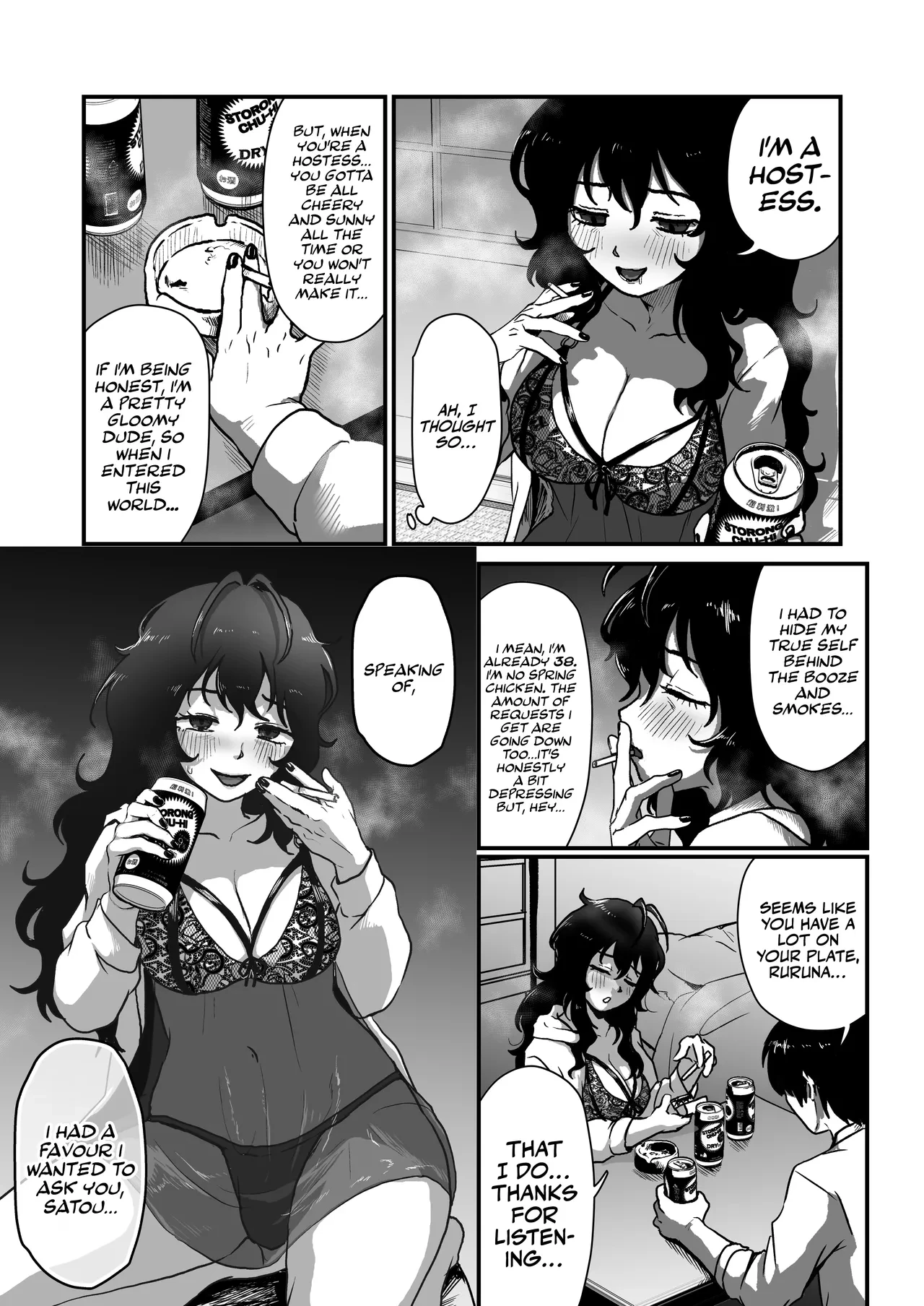 My Next Door Neighbour Is a 40-something Gloomy Newhalf... | Tonari no Downer-kei Arafour Newhalf porn comic picture 8