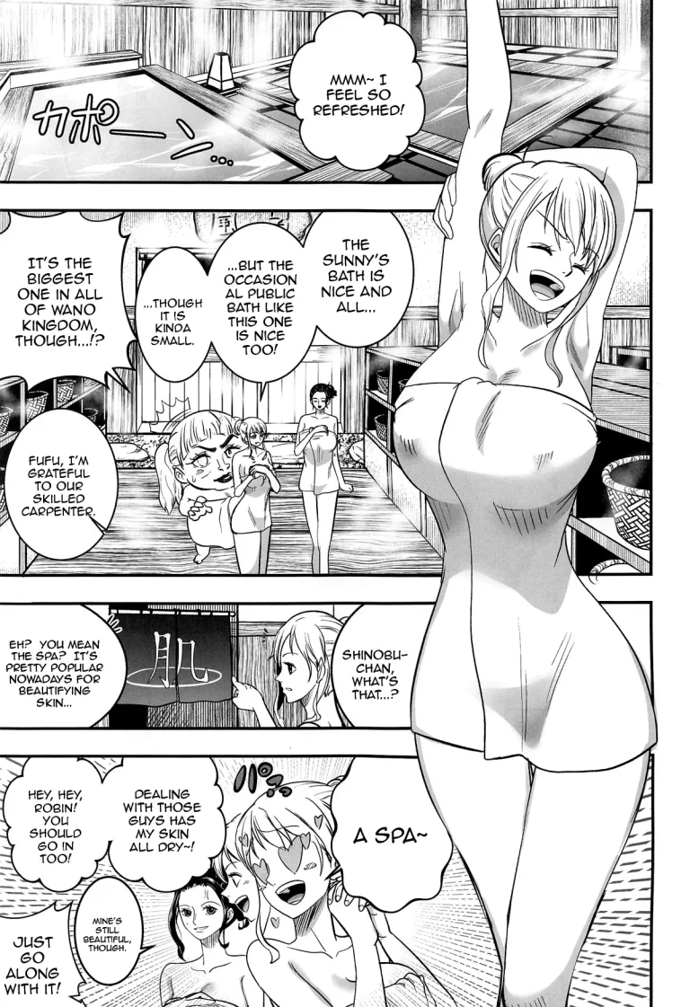 Nami-san, How Would You Like An Oil Massage After Your Bath? | Nami-san Ofuro no Ato ni Oil Massage wa Ikaga? porn comic picture 2