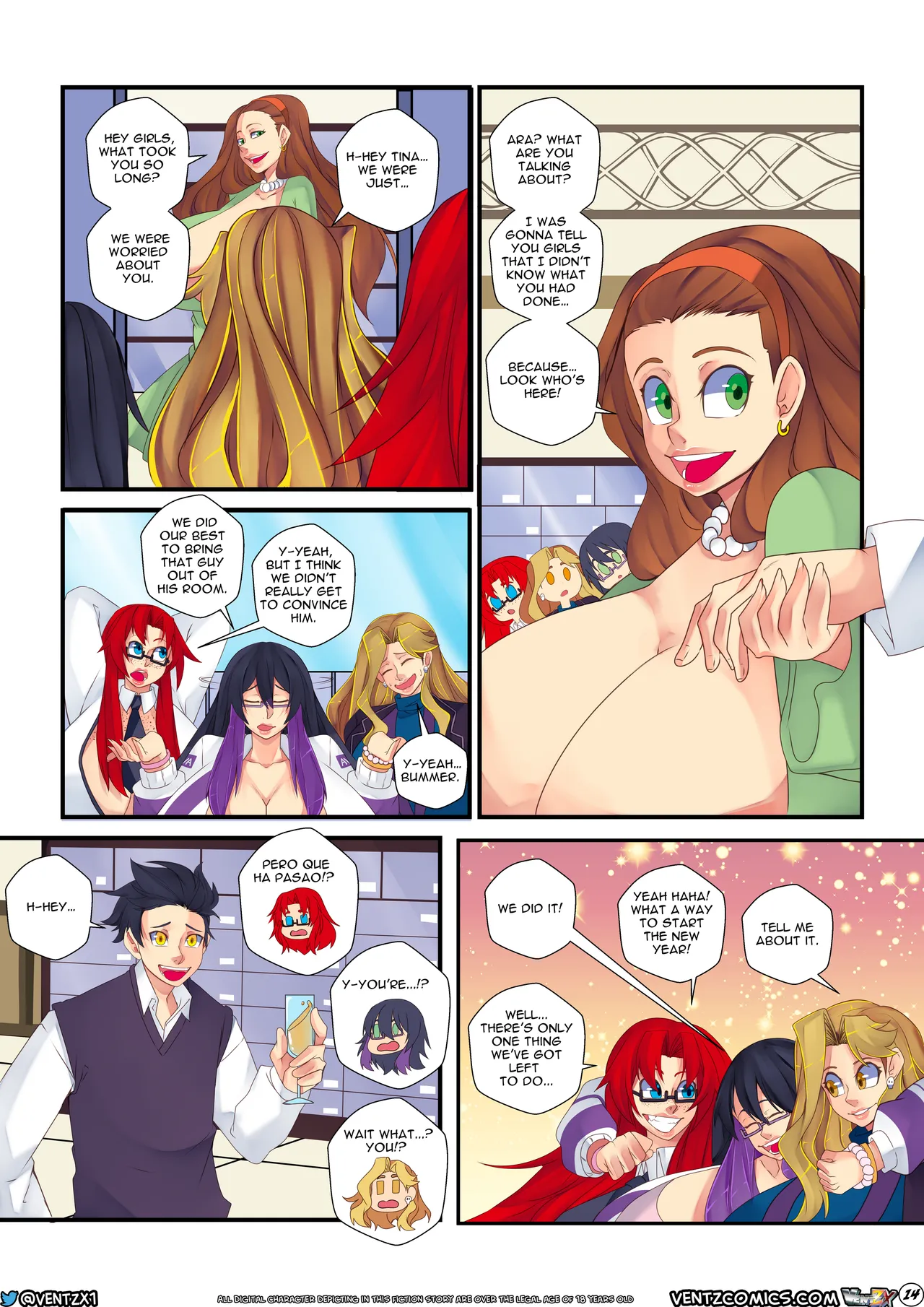 Naughty New Year's Eve porn comic picture 16