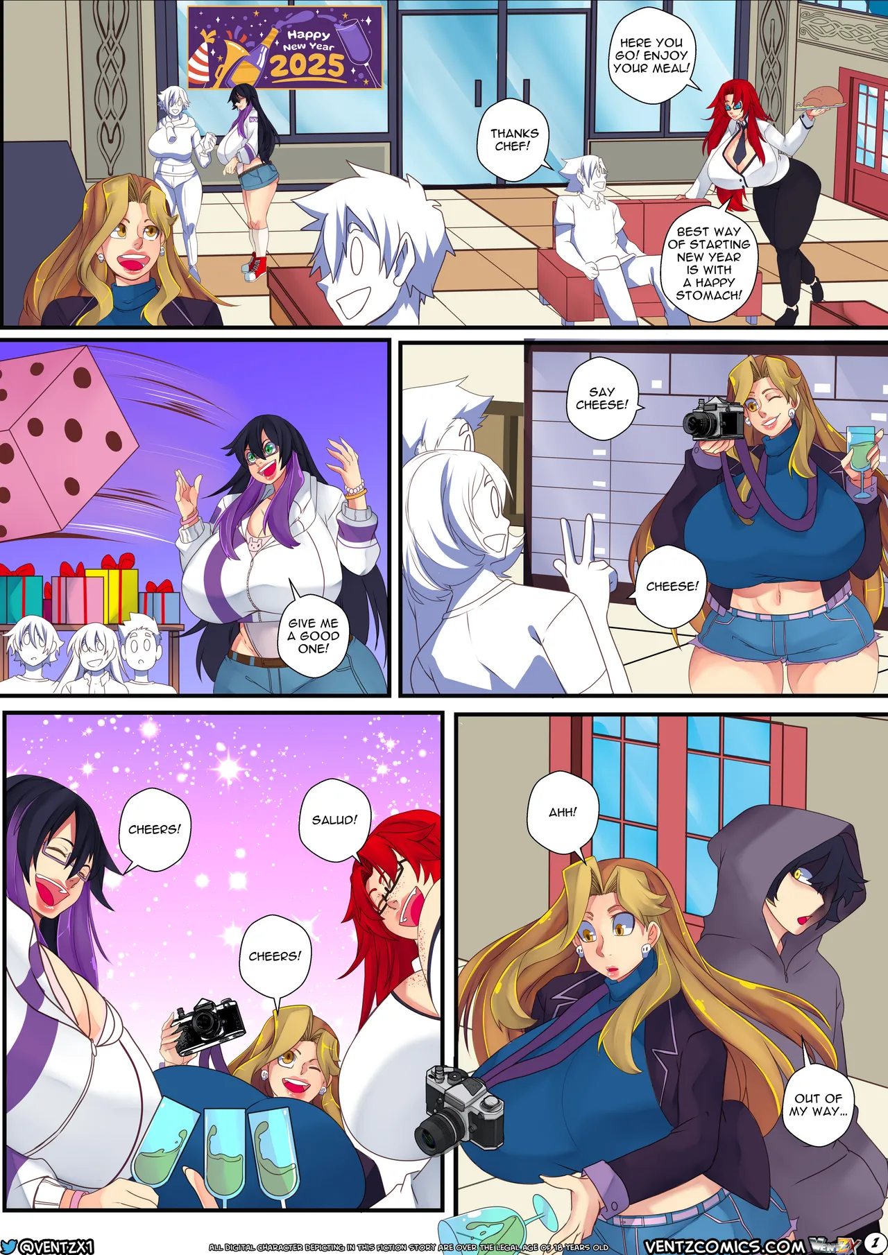 Naughty New Year's Eve porn comic picture 3