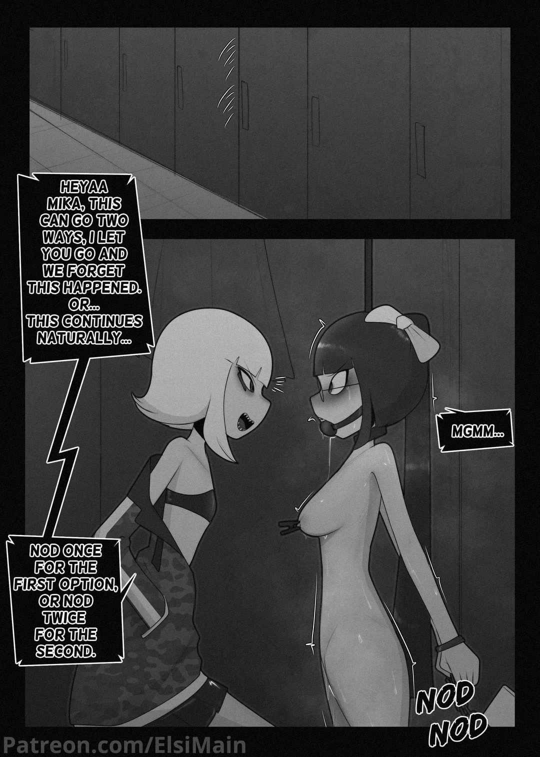 Nerd tries a public self bondage roulette porn comic picture 12