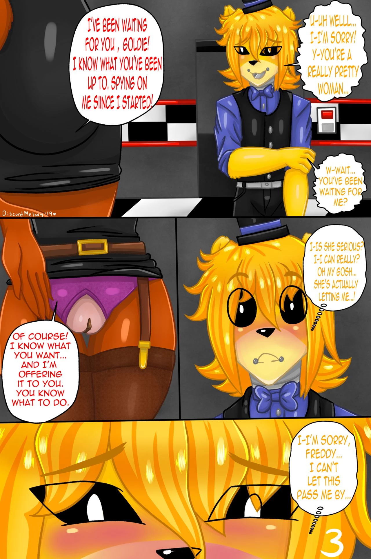 Night 4: Golden Freddy x Jasmine porn comic picture 4
