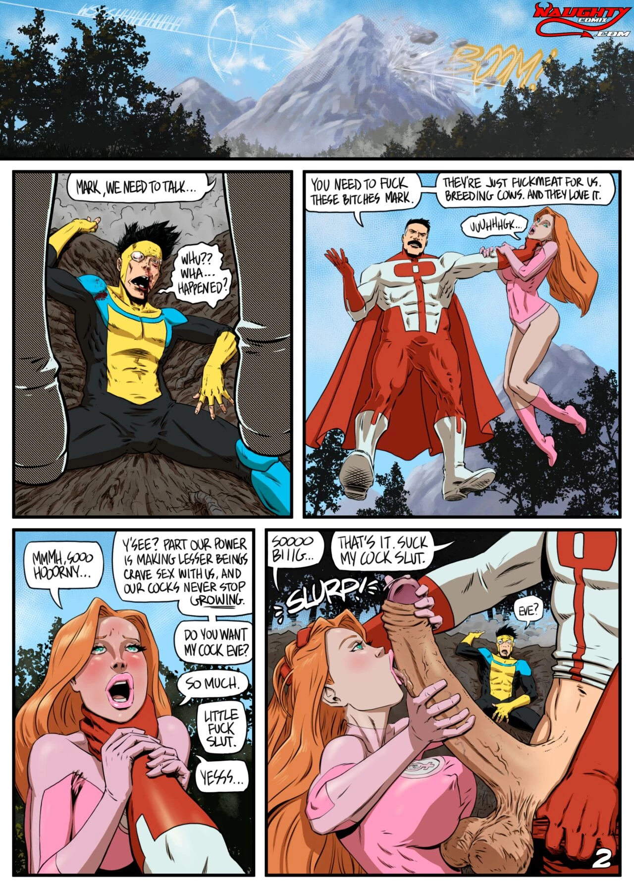 Not so Invincible porn comic picture 2