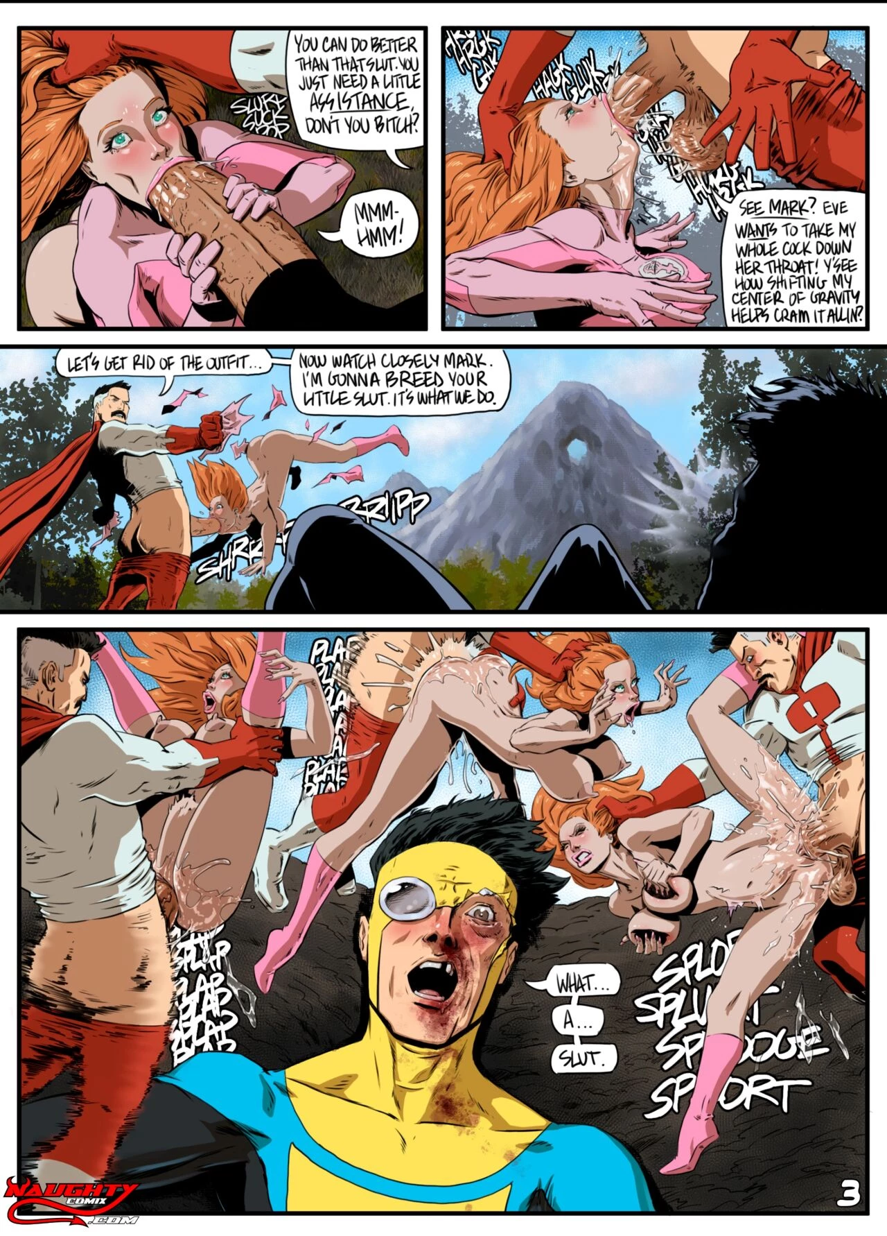 Not so Invincible porn comic picture 3