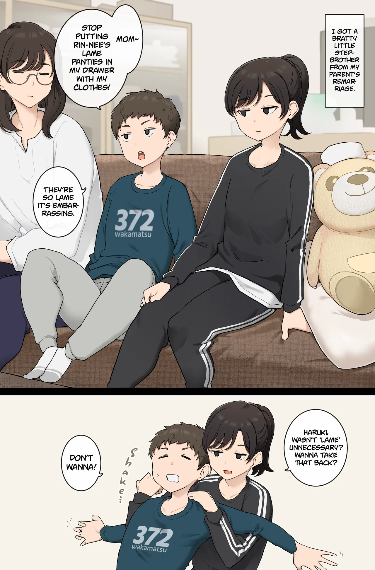 Older Step-sister Teaches Her Cheeky Little Step-brother a Lesson | Namaiki Gitei o Kyoiku Suru o Gishi-chan porn comic picture 1