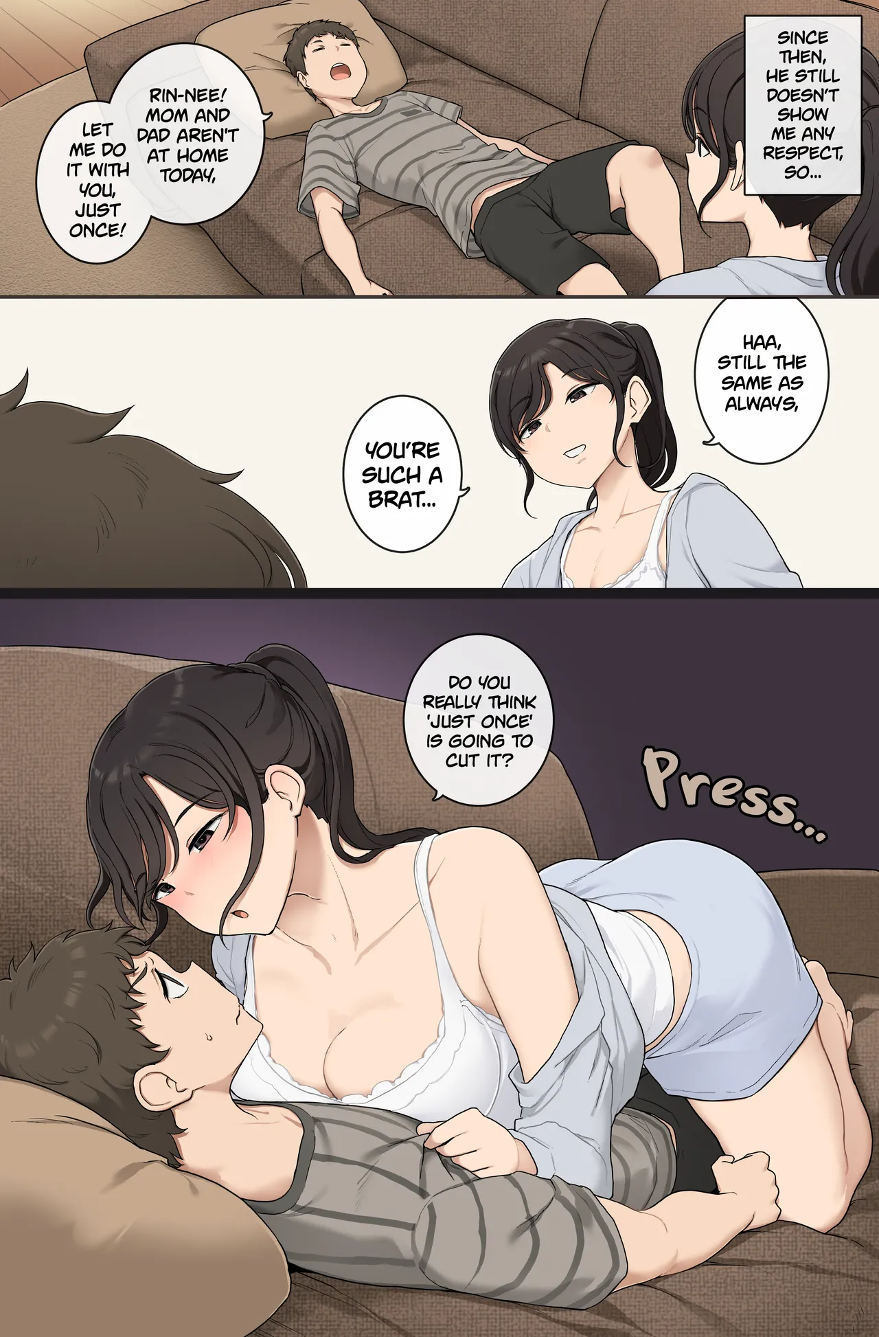 Older Step-sister Teaches Her Cheeky Little Step-brother a Lesson | Namaiki Gitei o Kyoiku Suru o Gishi-chan porn comic picture 3