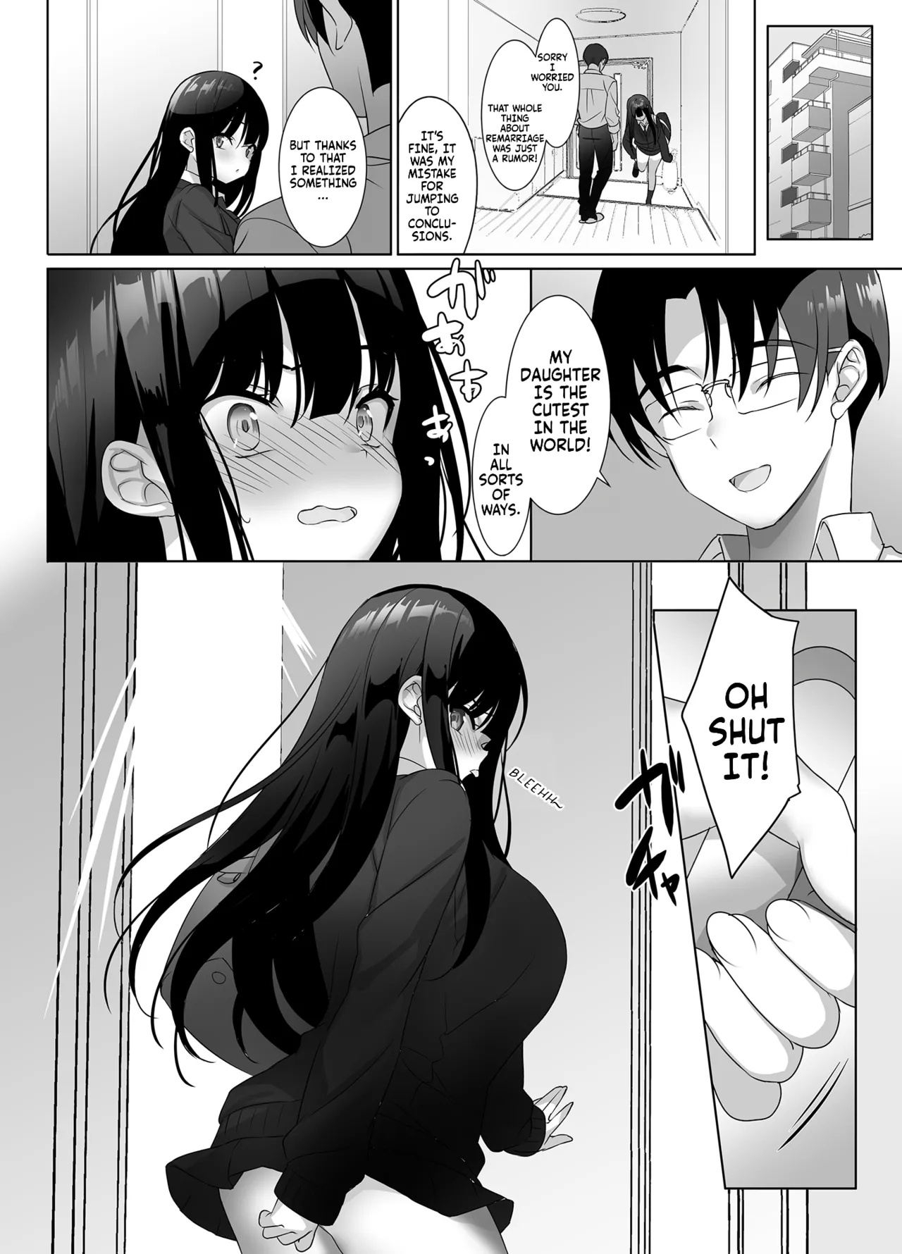 Once a big tittied High-School Girl goes all out, her Daddy can't escape! | Kyonyuu JK ga Honki o Dashitara, Papa wa Mou Nigerarenai porn comic picture 33