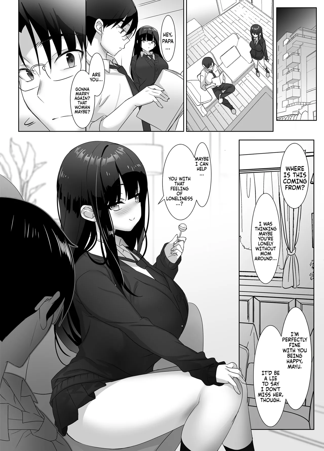 Once a big tittied High-School Girl goes all out, her Daddy can't escape! | Kyonyuu JK ga Honki o Dashitara, Papa wa Mou Nigerarenai porn comic picture 5