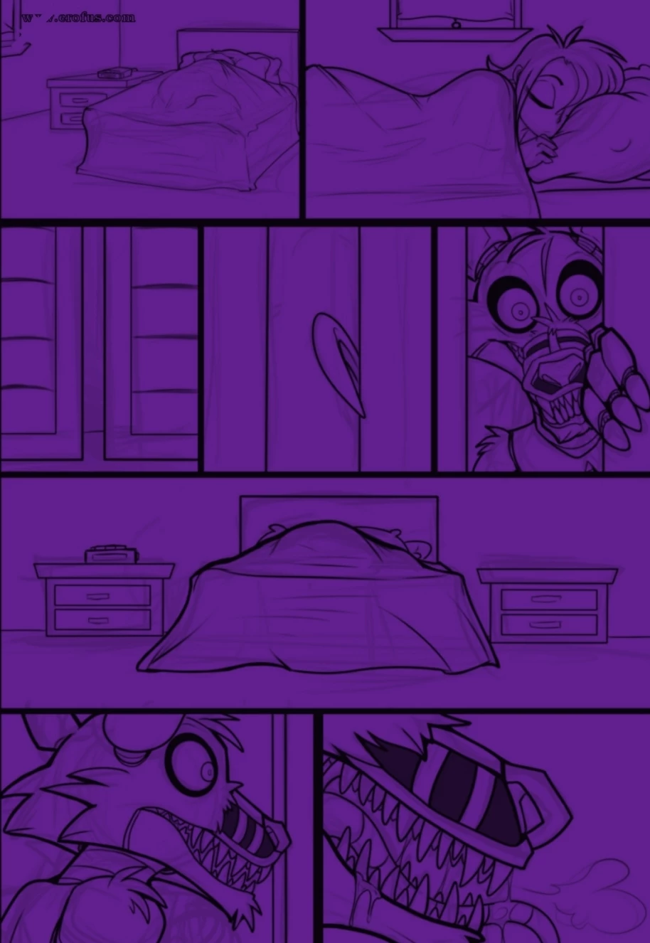 One night with Nightmare Foxy porn comic picture 1