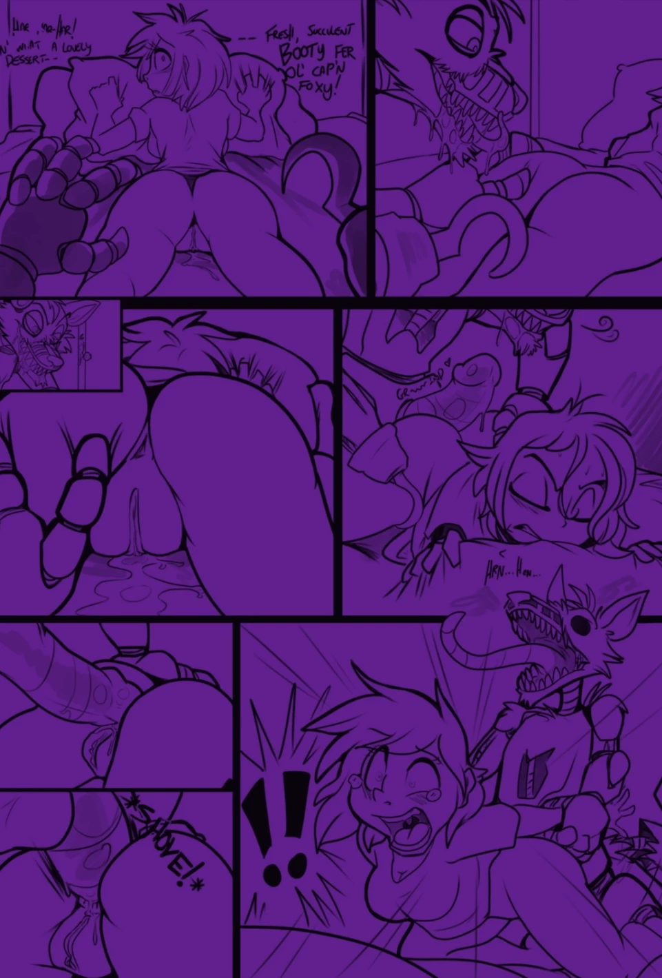 One night with Nightmare Foxy porn comic picture 12