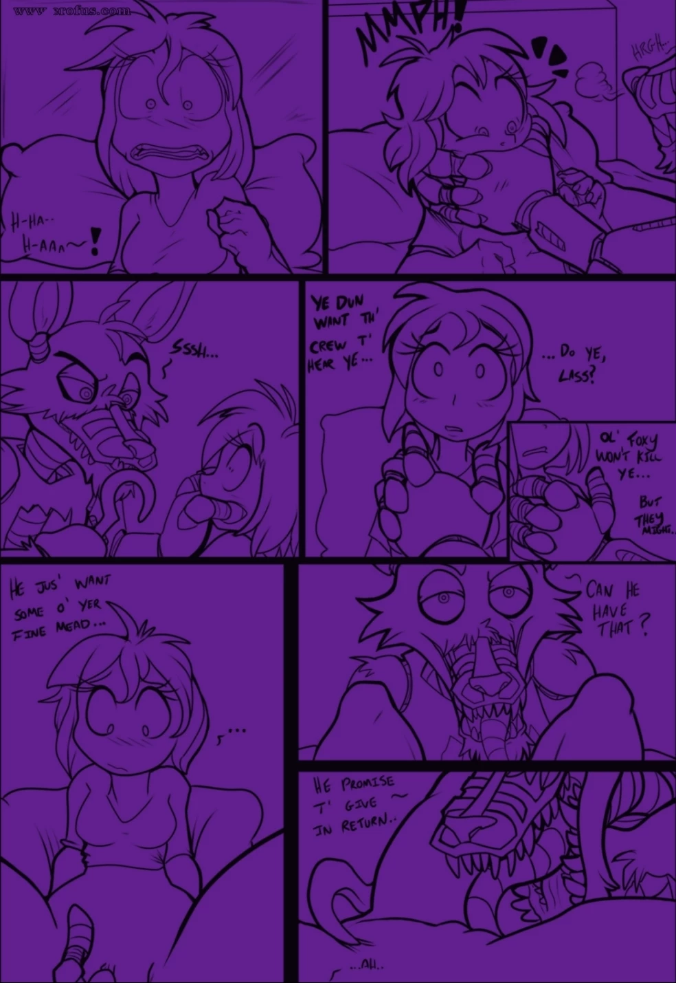 One night with Nightmare Foxy porn comic picture 5