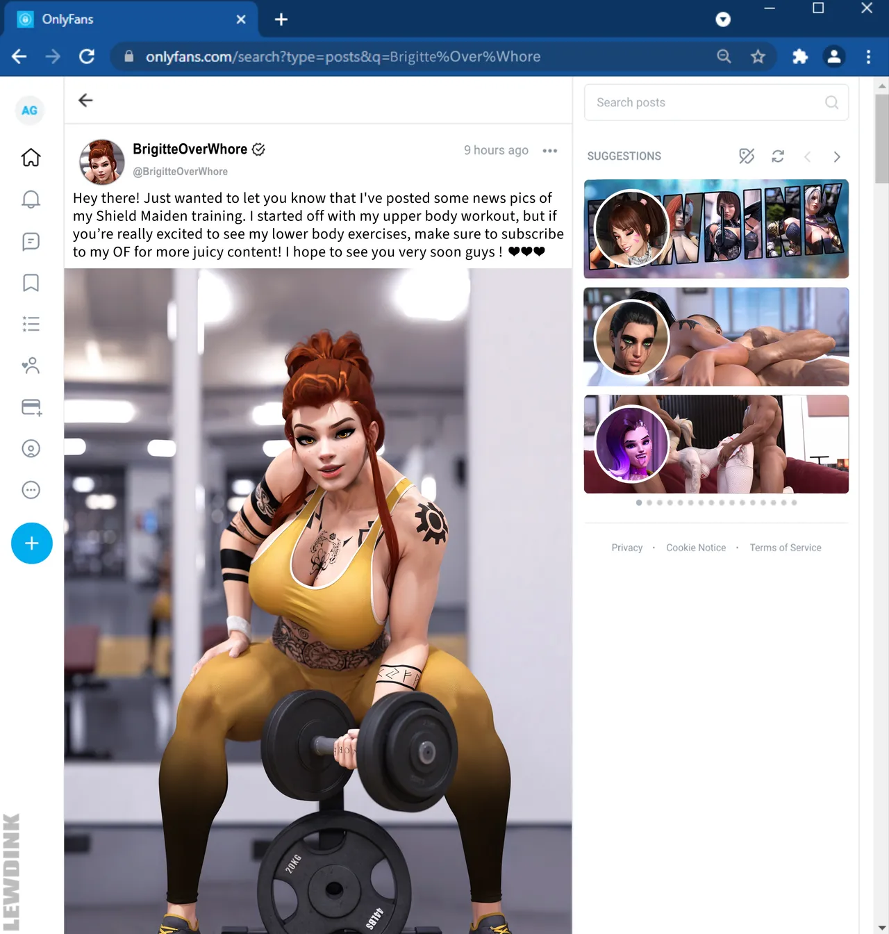 OverWhore: Brigitte - Gym Slut porn comic picture 1