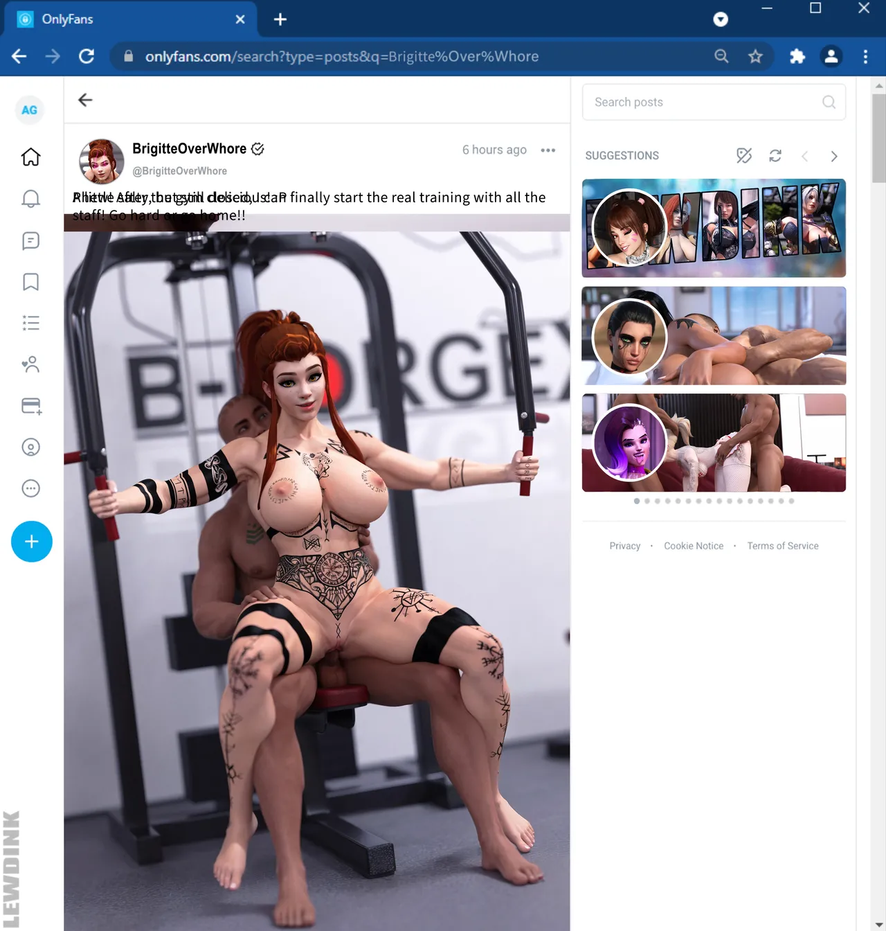 OverWhore: Brigitte - Gym Slut porn comic picture 9