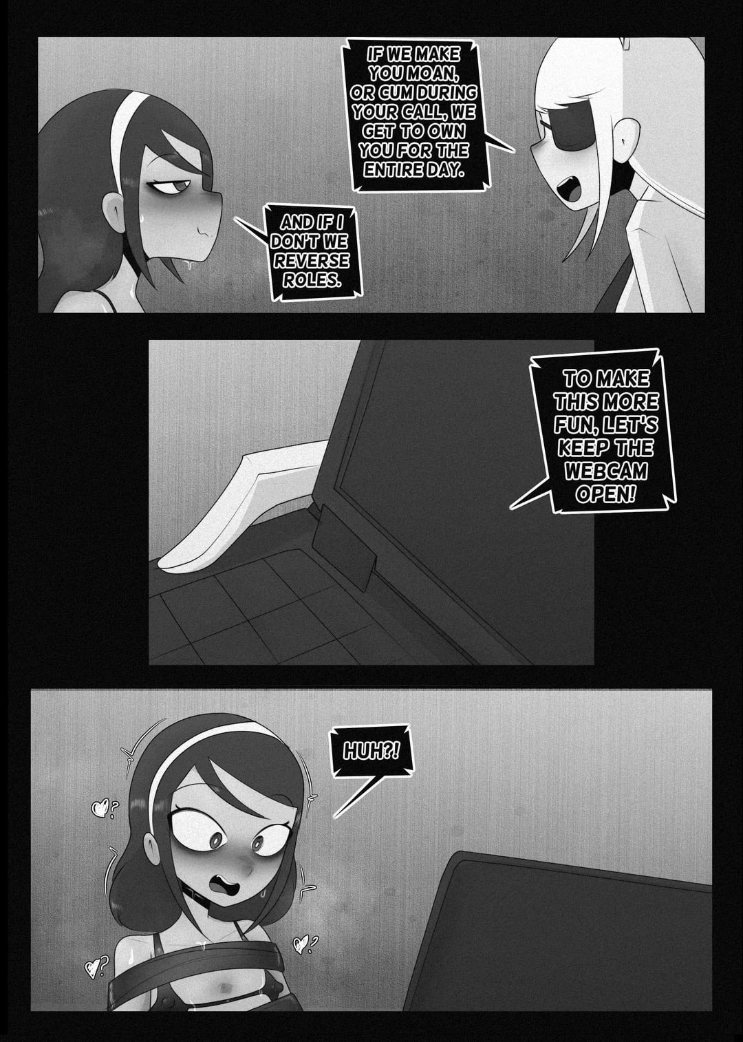 Playing a bondage game during an online meeting porn comic picture 4