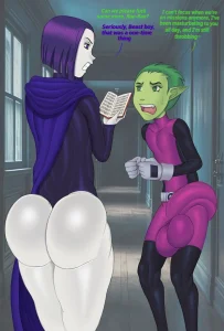 Raven x Beast Boy porn comic picture 1