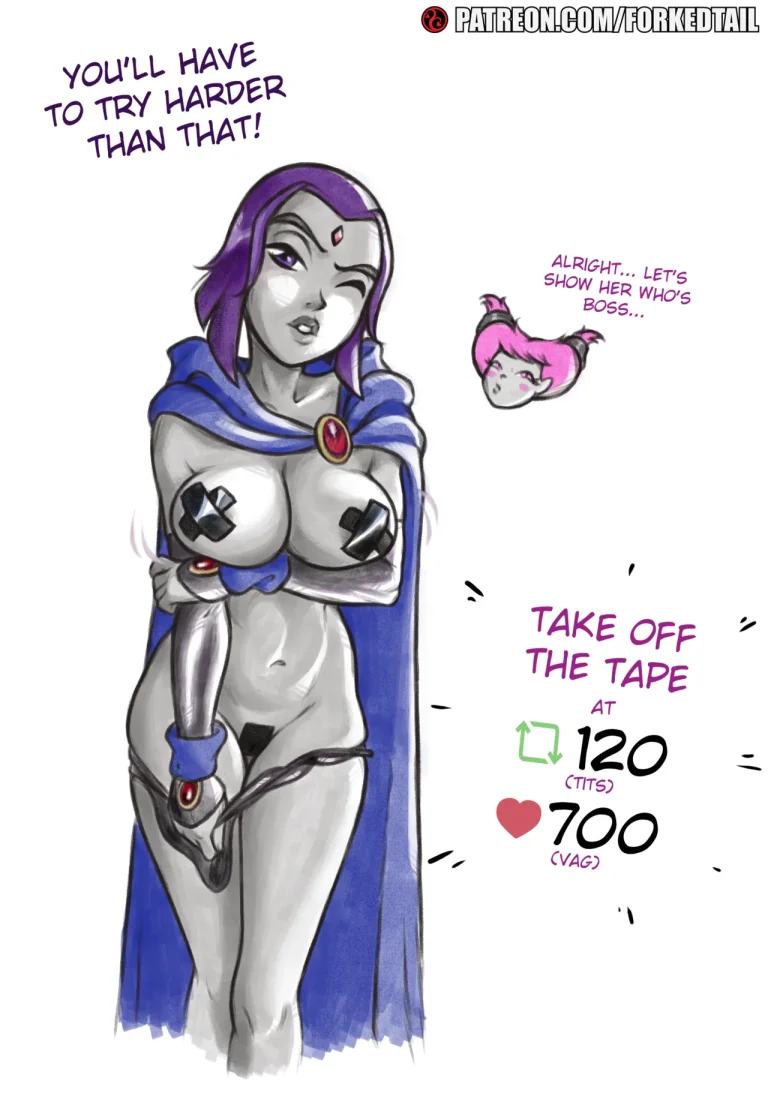 Raven's stripgame porn comic picture 2