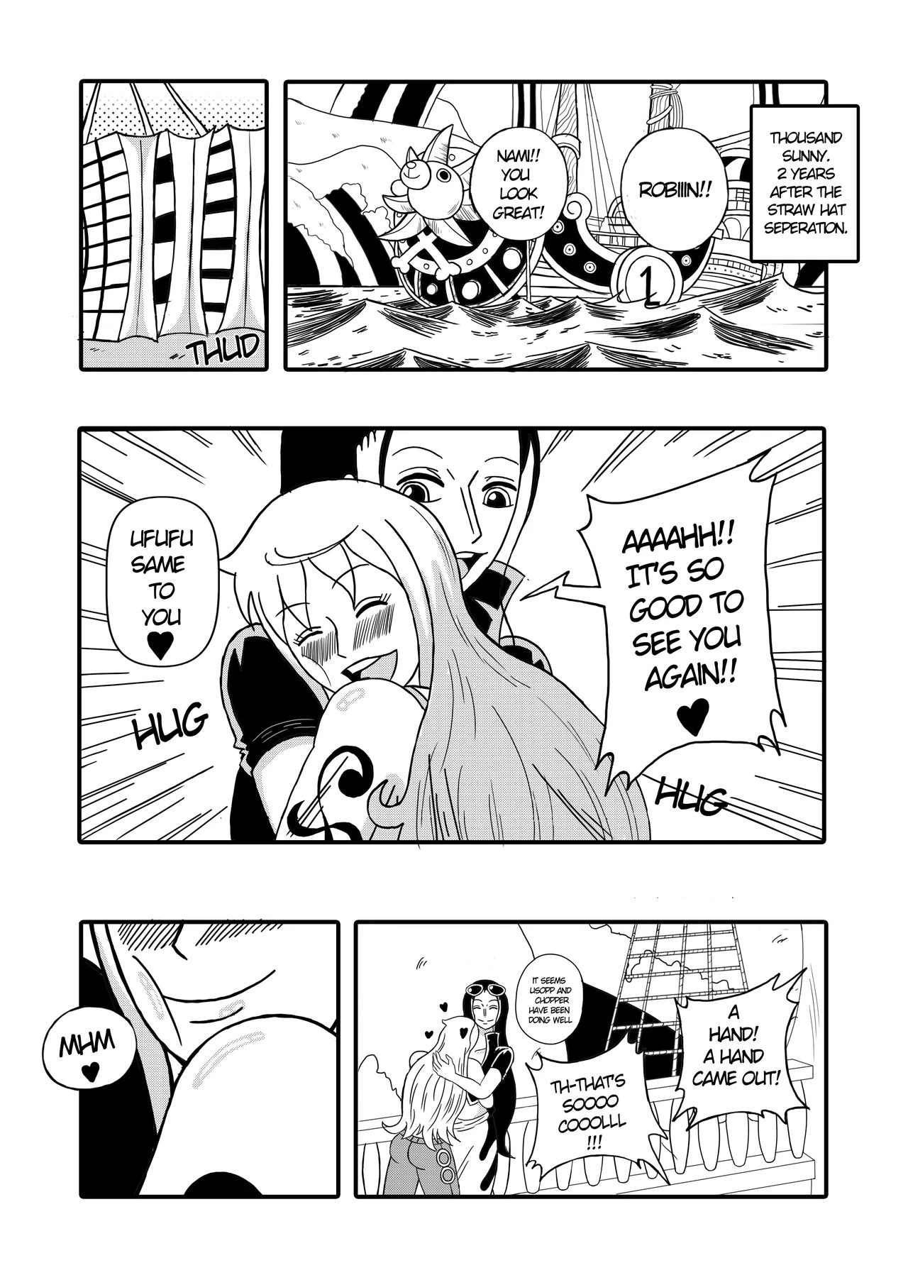 Robin x Nami: Reunion on the Thousand Sunny porn comic picture 1