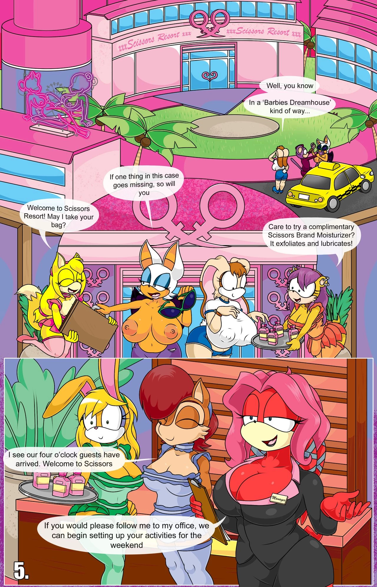 Rouge and Vanilla in: Scissors Resort porn comic picture 7
