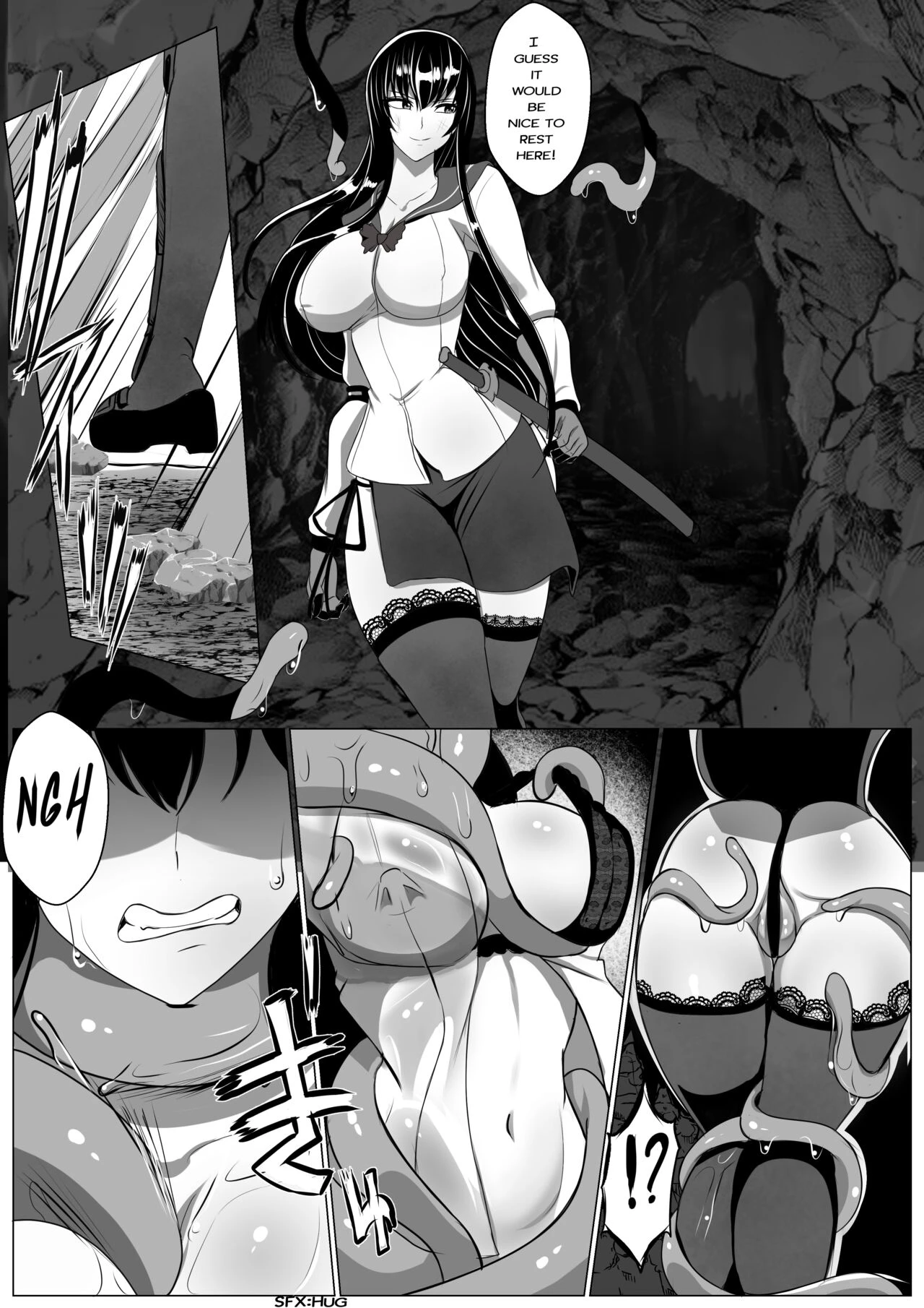 Saeko dominated by a tentacled enemy porn comic picture 1