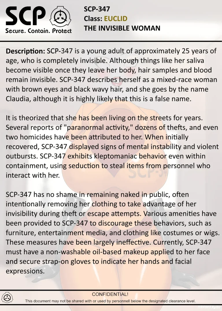 SCP-347 INVISIBLE WOMAN porn comic picture 2