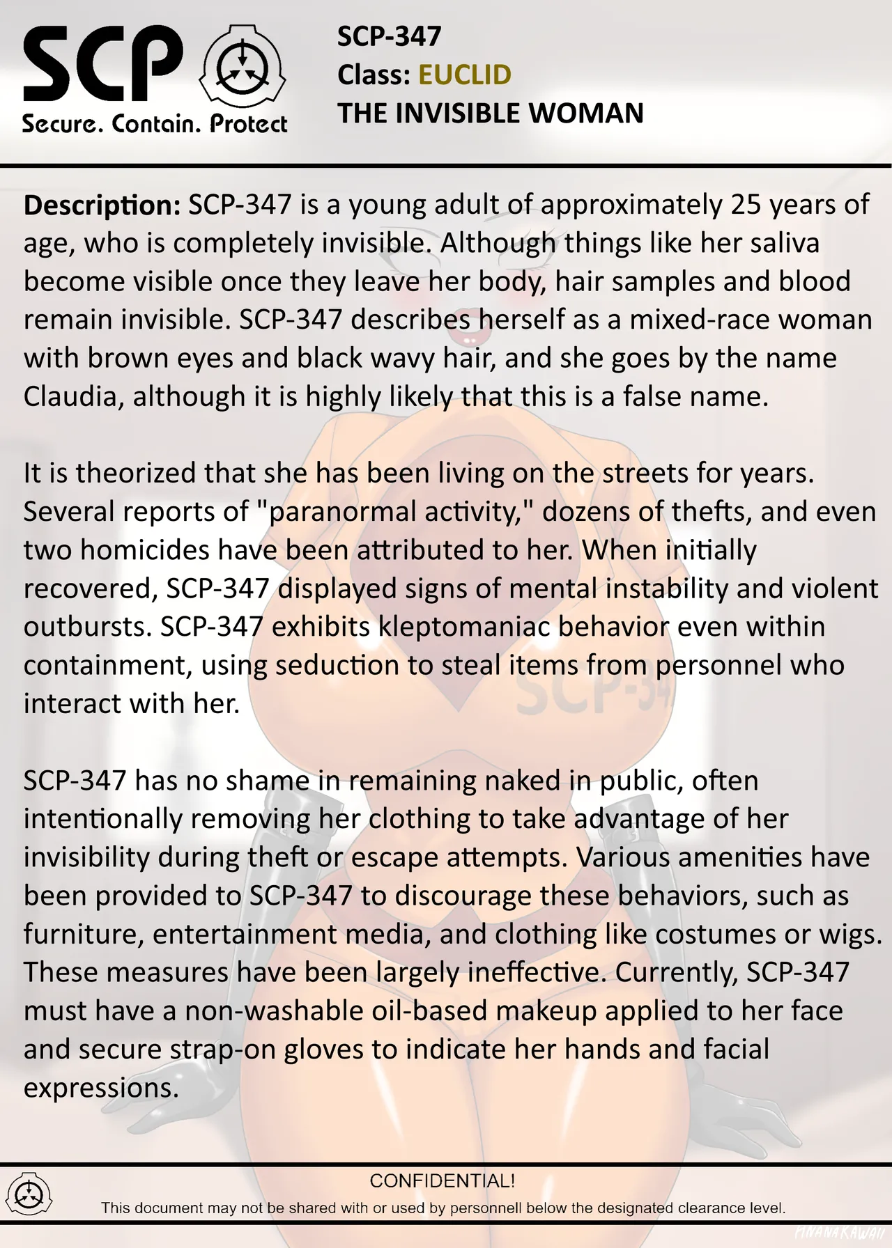 SCP-347 INVISIBLE WOMAN porn comic picture 2