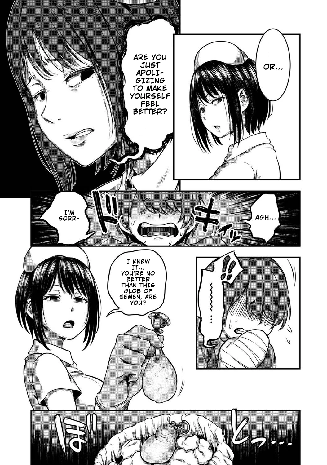Semen Extraction Ward ~Life in a hospital where a nurse with a cruel personality manages your orgasms~ | Sakusei Byoutou ~Seikaku Saiaku no Nurse shika Inai Byouin de Shasei Kanri Seikatsu~ porn comic picture 24