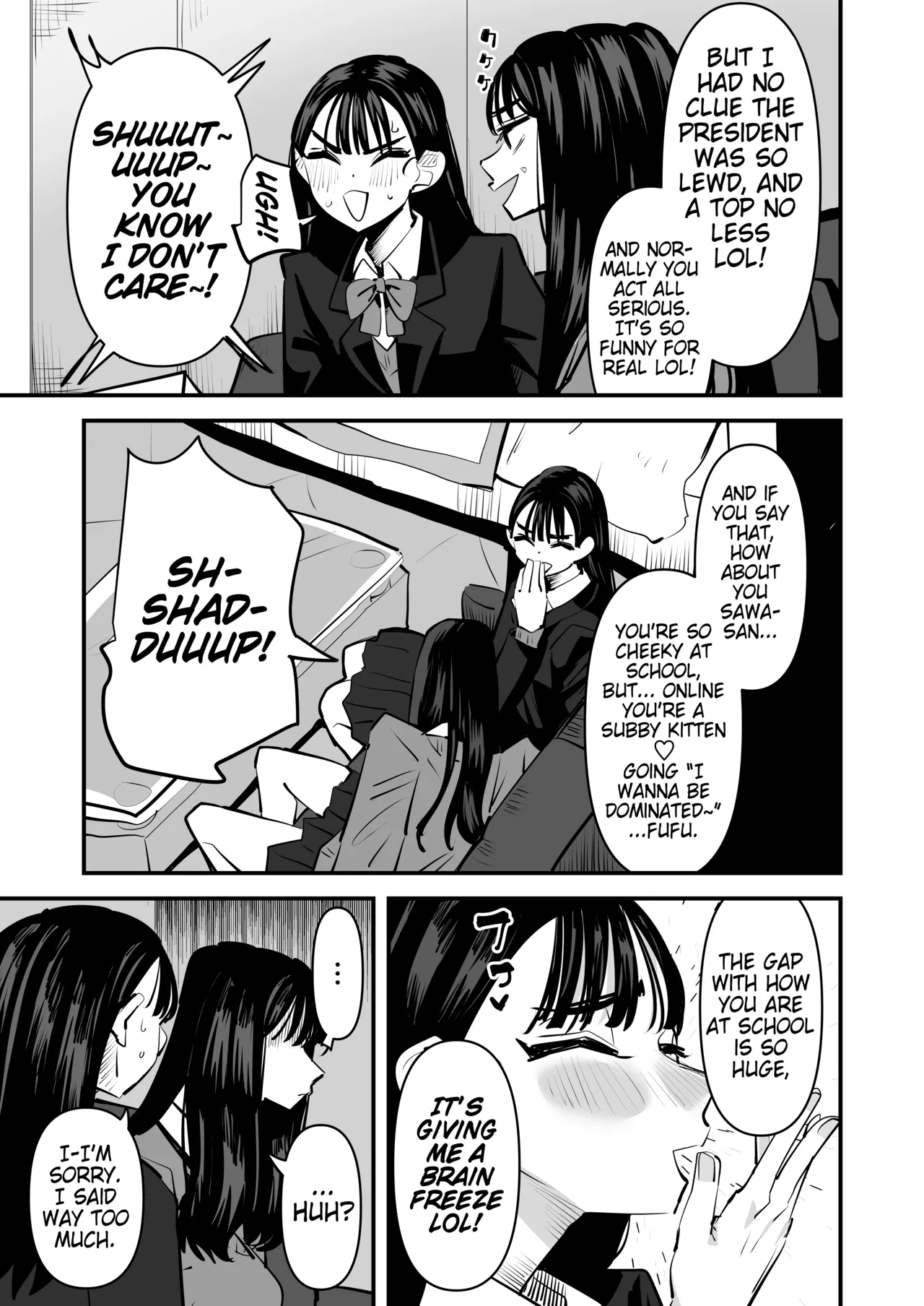 She's Crazy Good at Yuri Sex Despite Being the Student President and it Seriously Pisses Me Off | Iincho no Kuse ni Yuri Sex Chou Umakute Maji Mukatsuku porn comic picture 4