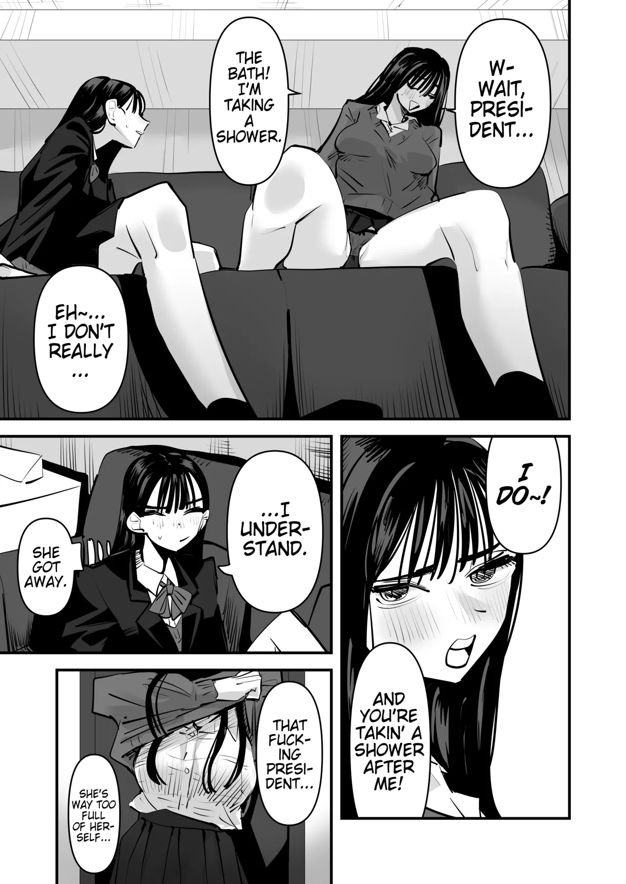 She's Crazy Good at Yuri Sex Despite Being the Student President and it Seriously Pisses Me Off | Iincho no Kuse ni Yuri Sex Chou Umakute Maji Mukatsuku porn comic picture 6