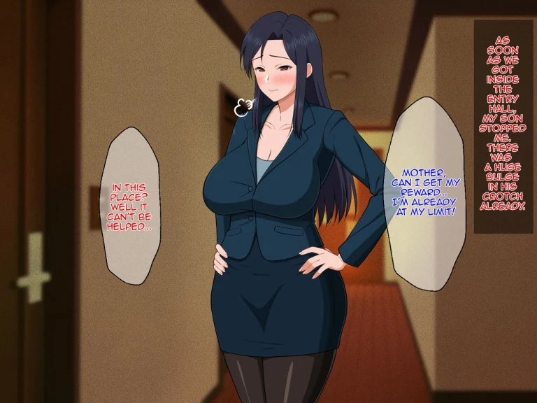 Shigoto Ningen de Kibishikatta Hahaoya wa Musuko to no Kinshin Koubi de Midara ni Aeide Jusei Suru|Strict Workaholic Mother is Gasping L porn comic picture 100