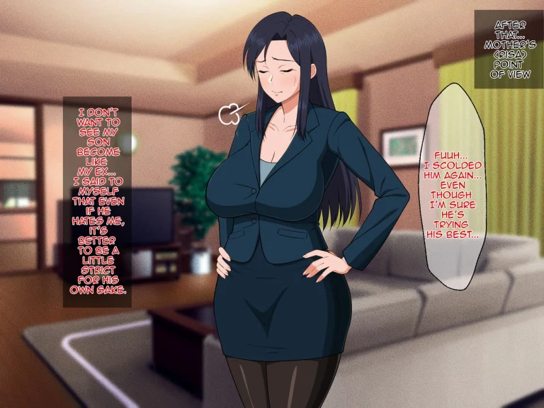 Shigoto Ningen de Kibishikatta Hahaoya wa Musuko to no Kinshin Koubi de Midara ni Aeide Jusei Suru|Strict Workaholic Mother is Gasping L porn comic picture 38