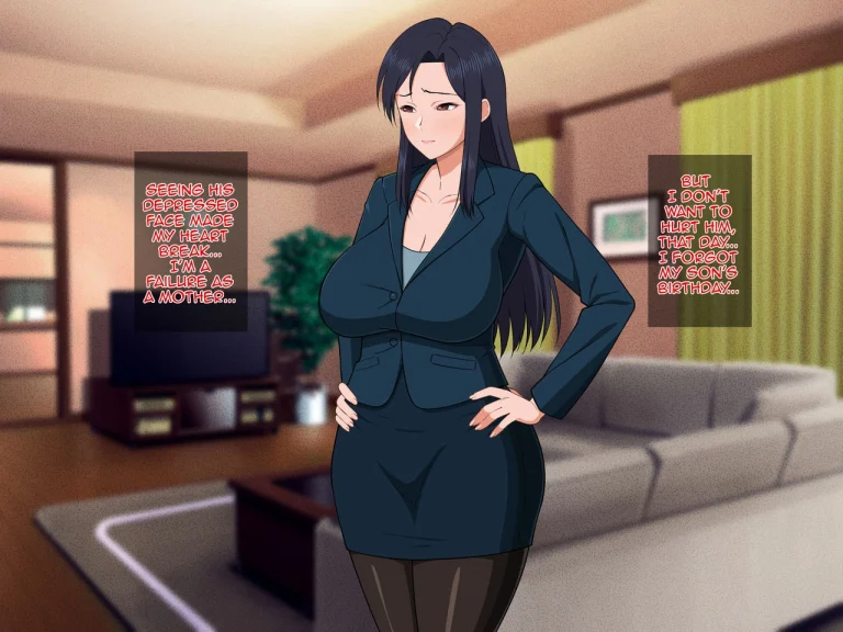 Shigoto Ningen de Kibishikatta Hahaoya wa Musuko to no Kinshin Koubi de Midara ni Aeide Jusei Suru|Strict Workaholic Mother is Gasping L porn comic picture 39