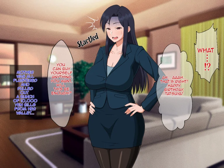 Shigoto Ningen de Kibishikatta Hahaoya wa Musuko to no Kinshin Koubi de Midara ni Aeide Jusei Suru|Strict Workaholic Mother is Gasping L porn comic picture 8