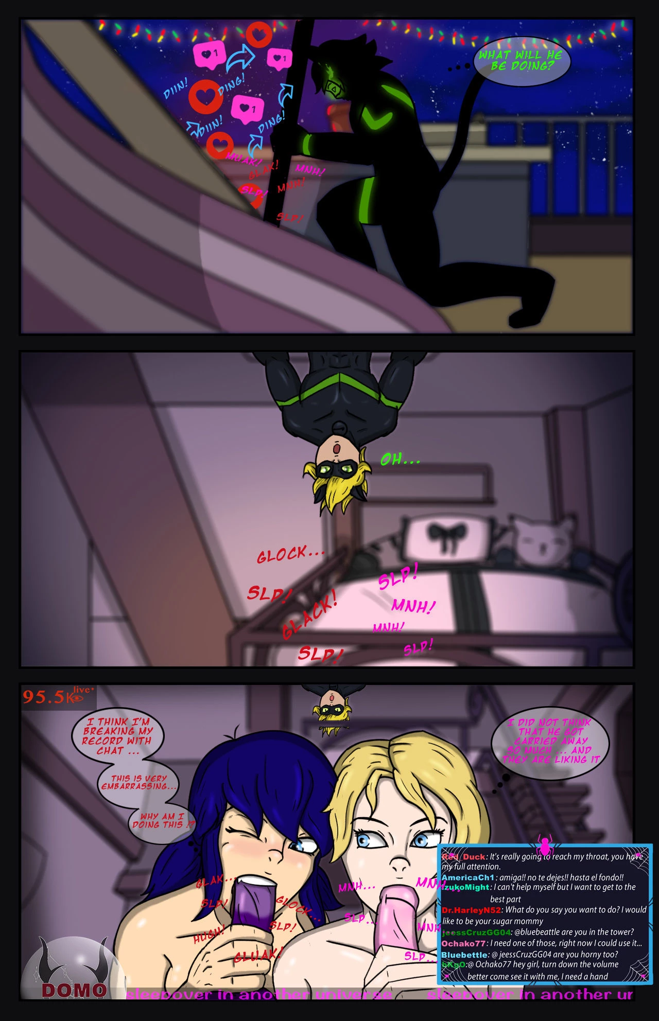Slumber party in another universe porn comic picture 7