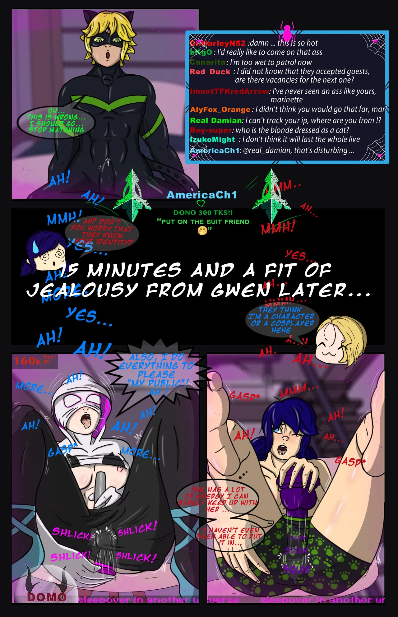 Slumber party in another universe porn comic picture 8