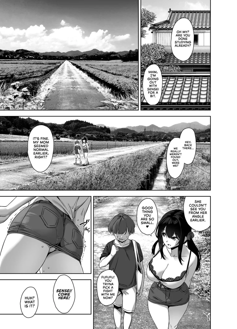 Summertime in the Countryside With The Huge Student Seducing Me | Natsu to Inaka to Yuuwaku shite kuru Dekkai Oshiego porn comic picture 33