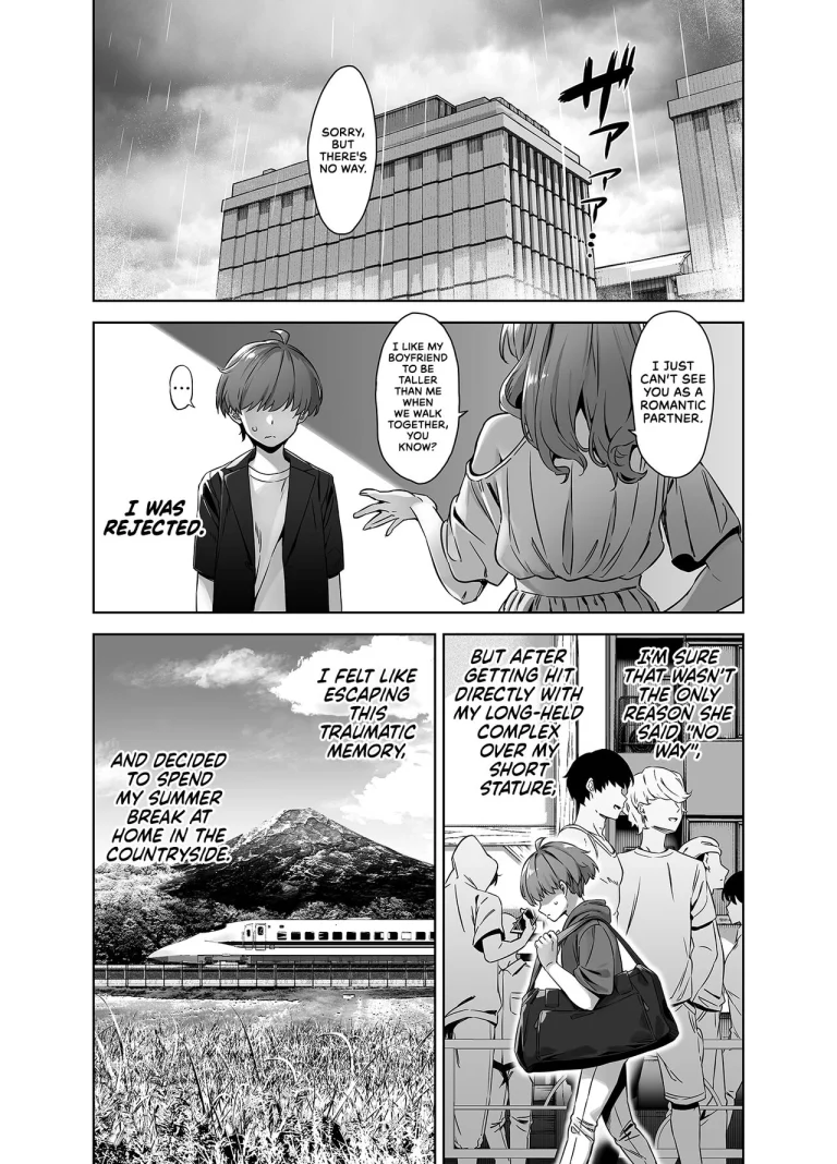 Summertime in the Countryside With The Huge Student Seducing Me | Natsu to Inaka to Yuuwaku shite kuru Dekkai Oshiego porn comic picture 4