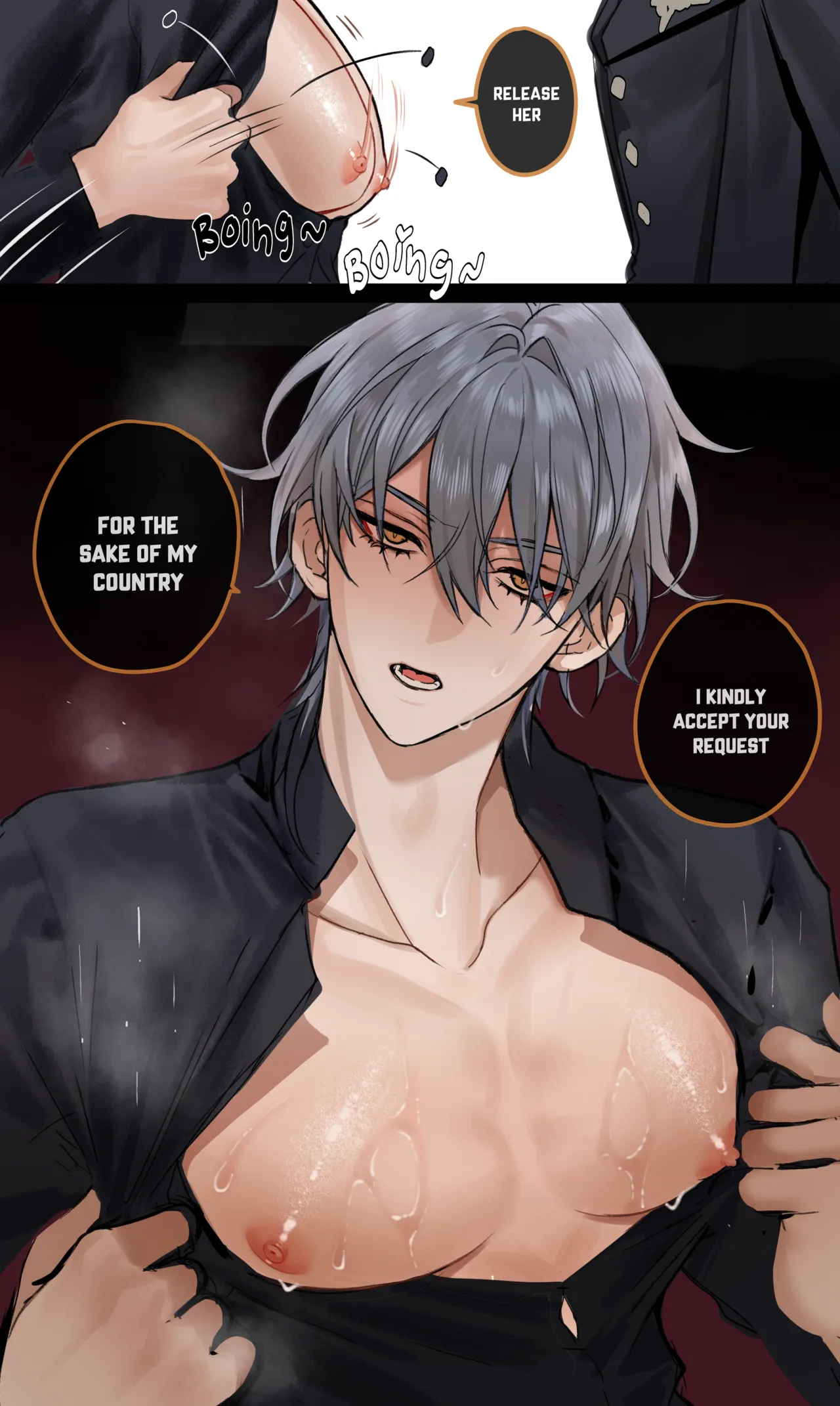 Sunday x Caelus/ Demon King x Knight AU porn comic picture 2